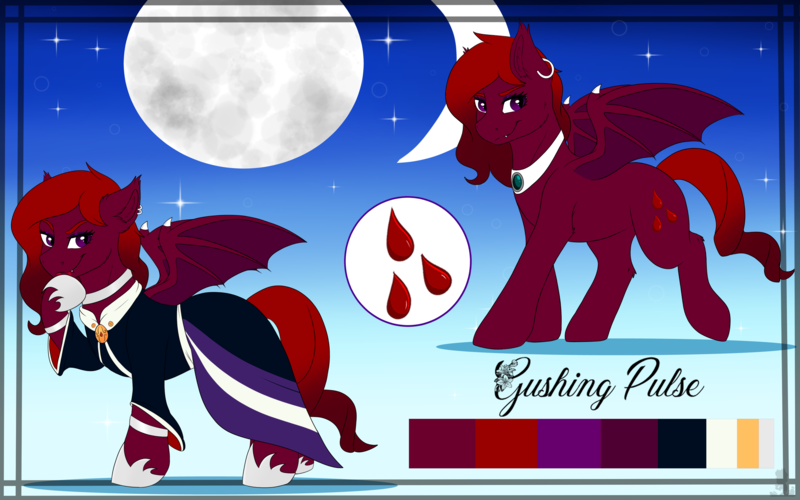 Size: 4000x2500 | Tagged: safe, artist:monsoonvisionz, derpibooru import, oc, oc:gushing pulse, unofficial characters only, bat pony, pony, image, png, reference sheet, solo