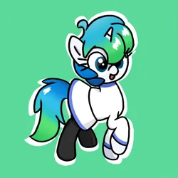 Size: 2048x2048 | Tagged: safe, artist:super-dead, derpibooru import, ponified, pony, unicorn, browser ponies, clothes, female, gradient mane, image, microsoft edge, outline, png, raised hoof, simple background, skirt, solo, white outline