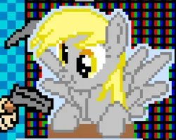 Size: 743x592 | Tagged: safe, artist:anonymous, derpy hooves, pegasus, pony, female, image, mane, mare, pixel art, pixelplanet.fun, png, scrunchy face, solo