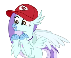 Size: 3113x2533 | Tagged: safe, artist:starshade, derpibooru import, oc, oc:ocean breeze (savygriffs), classical hippogriff, hippogriff, base used, baseball cap, cap, commission, hat, hippogriff oc, image, kansas city chiefs, png, simple background, solo, transparent background