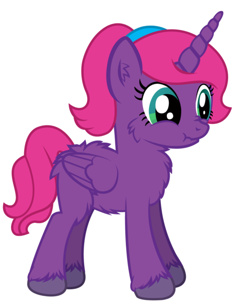 Size: 1312x1612 | Tagged: safe, artist:andrevus, derpibooru import, oc, oc:pinkmane, unofficial characters only, alicorn, alicorn oc, ear fluff, fluffy, horn, image, png, scrunchy face, simple background, solo, transparent background, unshorn fetlocks, wings, winter coat