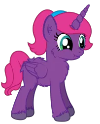 Size: 1312x1612 | Tagged: safe, artist:andrevus, derpibooru import, oc, oc:pinkmane, unofficial characters only, alicorn, alicorn oc, ear fluff, fluffy, horn, image, png, scrunchy face, simple background, solo, transparent background, unshorn fetlocks, wings, winter coat