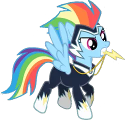 Size: 593x569 | Tagged: safe, artist:pascalmulokozi2, derpibooru import, edit, edited screencap, screencap, rainbow dash, zapp, pegasus, pony, power ponies (episode), background removed, female, image, mare, not a vector, png, power ponies, simple background, solo, transparent background
