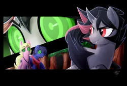 Size: 2524x1710 | Tagged: safe, artist:ragecaths, derpibooru import, oc, oc:bezou, oc:fenris ebonyglow, oc:kara waypoint, earth pony, pegasus, pony, succubus, female, forest, hypno eyes, image, male, mare, mind control, night, png, stallion, tree