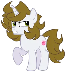 Size: 900x1013 | Tagged: safe, artist:saveraedae, derpibooru import, oc, ponified, unofficial characters only, pony, unicorn, colt, foal, image, looking offscreen, male, png, raised hoof, show accurate, simple background, solo, teenager, the mark side, transparent background