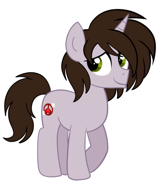 Size: 900x1013 | Tagged: safe, artist:saveraedae, derpibooru import, oc, ponified, unofficial characters only, pony, unicorn, brown mane, brown tail, colt, foal, full body, hooves, horn, image, looking offscreen, male, png, show accurate, simple background, smiling, solo, standing, tail, teenager, the mark side, transparent background, unicorn oc