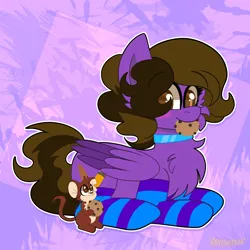 Size: 2000x2000 | Tagged: safe, artist:saveraedae, derpibooru import, oc, oc:hannah rainboom, unofficial characters only, pegasus, pony, chest fluff, clothes, collar, commission, cookie, female, food, image, mare, png, socks, solo, striped socks