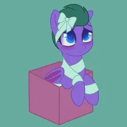 Size: 4000x4000 | Tagged: safe, artist:theriyelp, derpibooru import, oc, oc:onyx spirit, unofficial characters only, bat pony, pony, box, commission, gradient background, image, male, png, pony in a box, solo, stallion, ych result, your character here