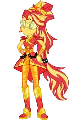 Size: 1024x1792 | Tagged: safe, artist:ajosterio, derpibooru import, sunset shimmer, equestria girls, legend of everfree, boots, clothes, clothes swap, crystal guardian, high heel boots, image, png, shoes, simple background, solo, transparent background