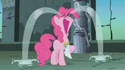 Size: 2560x1440 | Tagged: safe, derpibooru import, screencap, pinkie pie, earth pony, pony, friendship is magic, castle of the royal pony sisters, crying, cute, element of laughter, eyes closed, female, image, jpeg, ocular gushers, open mouth, pinkie cry, solo, tissue