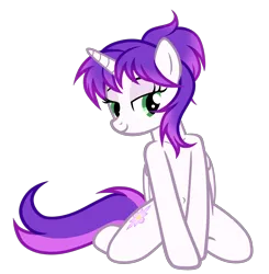 Size: 4561x4657 | Tagged: safe, artist:equestria secret guard, derpibooru import, oc, oc:purple rose, unofficial characters only, alicorn, pony, alicorn oc, bedroom eyes, belly button, female, horn, image, kneeling, looking at you, mare, png, sexy, shoulder, simple background, solo, transparent background, vector, wings