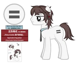 Size: 4720x3960 | Tagged: safe, artist:equestria secret guard, derpibooru import, oc, oc:正负等式, unofficial characters only, earth pony, pony, pony creator, bags under eyes, chinese text, clothes, earth pony oc, equal cutie mark, image, male, moon runes, necktie, png, simple background, solo, stallion, transparent background