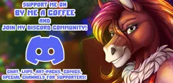 Size: 1400x678 | Tagged: safe, artist:sunny way, derpibooru import, discord, anthro, horse, access artworks, advertisement, art, artwork, christmas, comic, commission, community, digital art, female, finished commission, holiday, image, png, promotion, support, traditional art