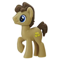 Size: 1000x1000 | Tagged: safe, derpibooru import, blind bag, blind bag pony, blue eyes, brown coat, brown mane, brown tail, image, jpeg, music notes, simple background, solo, tail, toy, white background, wolfgang canter