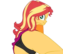 Size: 1800x1547 | Tagged: suggestive, artist:gmaplay, derpibooru import, sunset shimmer, equestria girls, equestria girls series, forgotten friendship, ass, black underwear, bunset shimmer, butt, clothes, image, panties, png, unconscious, underwear