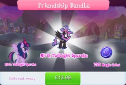 Size: 1267x857 | Tagged: safe, derpibooru import, official, twilight sparkle, twilight sparkle (alicorn), alicorn, kirin, nirik, winged kirin, bundle, cloven hooves, costs real money, duality, english, fangs, female, fire, gameloft, horn, image, jpeg, kirin twilight, kirinified, magic coins, mane of fire, mobile game, my little pony: magic princess, numbers, sale, solo, solo focus, species swap, spread wings, text, wings