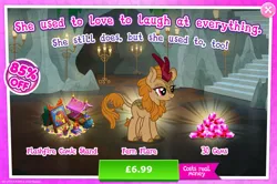 Size: 1951x1298 | Tagged: safe, derpibooru import, official, fern flare, flashfire, kirin, advertisement, bush, cloven hooves, comic book, costs real money, english, female, gameloft, gem, horn, image, jpeg, mobile game, my little pony: magic princess, numbers, pencil, sale, solo, solo focus, text