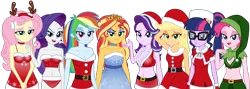 Size: 2000x714 | Tagged: safe, artist:emeraldblast63, derpibooru import, applejack, fluttershy, pinkie pie, rainbow dash, rarity, starlight glimmer, sunset shimmer, twilight sparkle, equestria girls, image, mane six, png