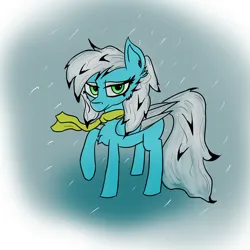 Size: 4000x4000 | Tagged: safe, artist:pfych0, oc, oc:winter storm, unofficial characters only, pegasus, pony, absurd resolution, chest fluff, clothes, female, folded wings, image, looking at you, mare, png, raised hoof, scarf, snow, snowfall, solo, two toned wings, wings