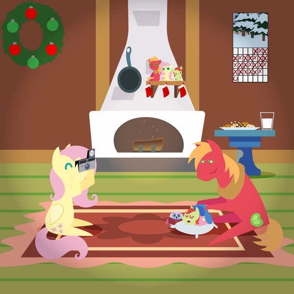 Size: 2160x2160 | Tagged: safe, anonymous artist, derpibooru import, big macintosh, fluttershy, oc, oc:late riser, earth pony, pegasus, pony, series:fm holidays, series:hearth's warming advent calendar 2022, advent calendar, baby, baby pony, blanket, calendar, camera, christmas, christmas stocking, christmas wreath, clothes, colt, cookie, cute, drink, embers, family, female, fireplace, fluttermac, fluttershy's cottage, foal, food, footed sleeper, footie pajamas, hearth's warming doll, high res, holiday, hoof hold, image, lineless, male, mare, milk, offspring, one eye closed, pajamas, parent:big macintosh, parent:fluttershy, parents:fluttermac, pillow, plushie, png, pointy ponies, shipping, sitting, sleeping, smiling, stallion, straight, tucking in, wreath