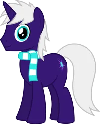 Size: 4000x4928 | Tagged: safe, artist:parclytaxel, derpibooru import, oc, oc:night blaze gala, unofficial characters only, pony, unicorn, derpibooru community collaboration, .svg available, 2023 community collab, absurd resolution, clothes, commission, image, looking at you, male, png, scarf, simple background, smiling, solo, stallion, striped scarf, transparent background, vector