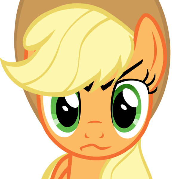 Size: 1024x1024 | Tagged: safe, artist:vandercat, derpibooru import, applejack, earth pony, pony, animated, animated png, female, frown, g4, glare, image, looking at you, mare, meme, miss kobayashi's dragon maid, png, ponified meme, simple background, solo, transparent background, vector