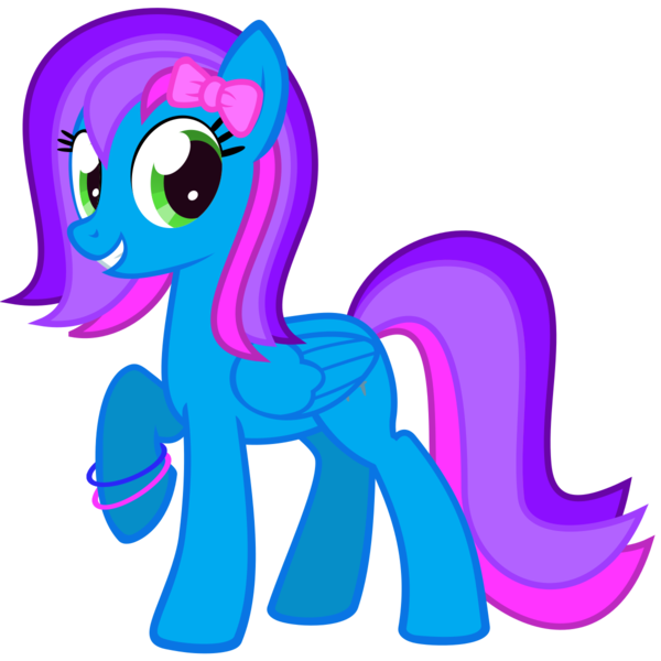 Size: 1200x1200 | Tagged: safe, alternate version, artist:the smiling pony, derpibooru import, oc, oc:azure acrylic, unofficial characters only, pegasus, pony, derpibooru community collaboration, 2023 community collab, bracelet, image, jewelry, looking at you, png, simple background, smiling, solo, transparent background