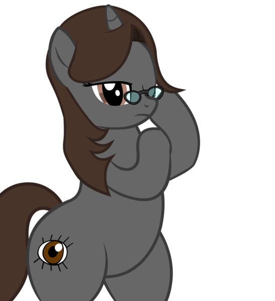 Size: 4600x5037 | Tagged: safe, alternate version, artist:duskyzombie, derpibooru import, oc, oc:sonata, unofficial characters only, pony, unicorn, absurd resolution, bipedal, cute, eyes closed, female, frown, glasses, hind legs, image, mare, one eye closed, png, simple background, solo, transparent background, vector, wide hips, wink