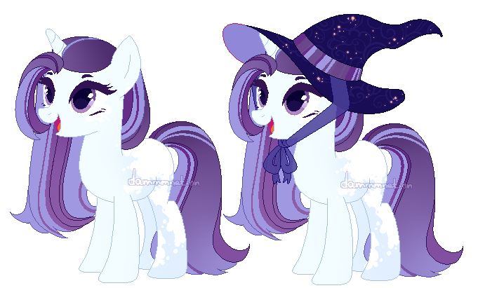 Size: 691x411 | Tagged: safe, artist:dammmnation, derpibooru import, oc, unofficial characters only, pony, unicorn, base used, duo, female, hat, horn, image, mare, png, simple background, smiling, transparent background, unicorn oc, witch hat