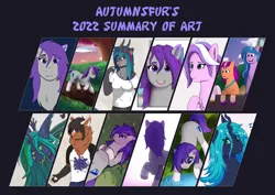 Size: 2500x1773 | Tagged: safe, artist:autumnsfur, derpibooru import, diamond tiara, izzy moonbow, pipp petals, queen chrysalis, sunny starscout, oc, oc:benny, oc:glitter stone, oc:kara, oc:kion, anthro, changeling, changeling queen, cow, dragon, earth pony, pegasus, pony, unicorn, my little pony: tell your tale, anthro oc, anthro with ponies, blue eyes, blue hair, blue mane, brown coat, brown fur, bust, clothes, collection, colored, crown, cutie mark, detailed background, digital art, earth pony oc, female, forest, fursona, g4, g5, gray coat, green eyes, green hair, green mane, grey fur, hair over one eye, highland cow, horn, image, jewelry, lighthouse, male, mare, multicolored hair, multiple art, multiple poses, nature, orange coat, orange fur, pink coat, pink fur, pink hair, pink mane, png, pond, purple eyes, purple hair, purple mane, red eyes, regalia, simple background, summary of art, summary of art 2022, sunset, text, tiara, tree, water
