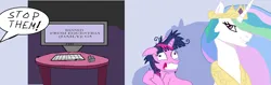 Size: 3786x1198 | Tagged: safe, derpibooru import, princess celestia, twilight sparkle, banned from equestria daily, image, offscreen character, paint, png, twilight snapple