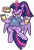 Size: 4903x7119 | Tagged: safe, artist:threetwotwo32232, derpibooru import, twilight sparkle, twilight sparkle (alicorn), vinyl scratch, alicorn, pony, belly button, blush sticker, blushing, burger, chubby, female, food, glow, glowing horn, hay burger, horn, image, levitation, magic, magic aura, mare, png, simple background, spread wings, telekinesis, transparent background, wings