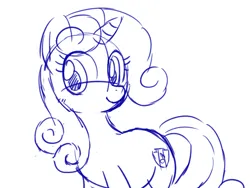 Size: 800x600 | Tagged: safe, artist:yosixi, derpibooru import, sweetie belle, pony, unicorn, cute, cutie mark, diasweetes, female, horn, image, jpeg, mare, monochrome, older, older sweetie belle, simple background, smiling, solo, the cmc's cutie marks, white background