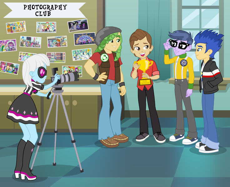 Size: 3600x2934 | Tagged: safe, artist:sapphiregamgee, derpibooru import, flash sentry, photo finish, sandalwood, equestria girls, equestria girls series, crossover, freddy benson, icarly, image, jpeg