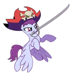 Size: 676x691 | Tagged: safe, artist:discordant creations, derpibooru import, oc, oc:risky hooves, unofficial characters only, pegasus, pony, female, flying, hat, image, mare, pegasus oc, pirate, pirate hat, png, secret santa, sword, weapon, wings