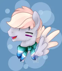 Size: 400x456 | Tagged: safe, artist:pure-blue-heart, derpibooru import, oc, oc:moonstone, pegasus, pony, asexual pride flag, colored wings, commission, deviantart watermark, gay pride flag, gradient wings, headshot commission, image, jpeg, male, obtrusive watermark, pegasus oc, pride, pride flag, simple background, stallion, watermark, wings