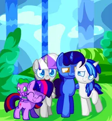 Size: 1126x1216 | Tagged: safe, artist:andromedasparkz, derpibooru import, night light, shining armor, spike, twilight sparkle, twilight velvet, dragon, pony, unicorn, baby, baby spike, colt, colt shining armor, female, filly, filly twilight sparkle, image, jpeg, male, mare, stallion, younger