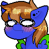 Size: 100x100 | Tagged: safe, artist:vintage-owll, derpibooru import, oc, oc:bluebook, unofficial characters only, pegasus, pony, blushing, colored wings, ear piercing, earring, female, gift art, image, jewelry, mare, pegasus oc, piercing, pixel art, png, simple background, solo, solo female, transparent background, two toned mane, wings