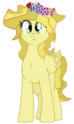 Size: 1190x1964 | Tagged: safe, artist:aaronmk, derpibooru import, oc, oc:tavi, unofficial characters only, pegasus, floral head wreath, flower, image, pegasus oc, png, simple background, solo, transparent background, vector, wings