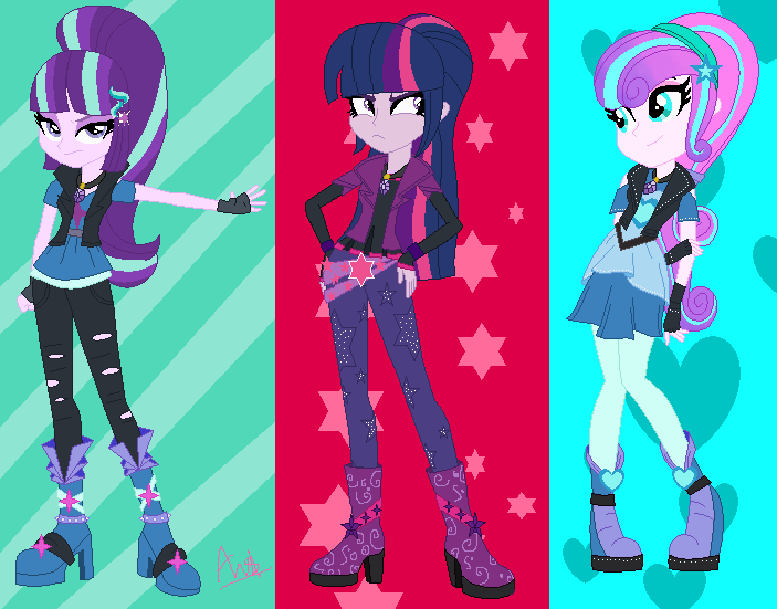 Size: 703x551 | Tagged: safe, artist:vellyglirraliayt, derpibooru import, adagio dazzle, aria blaze, princess flurry heart, sonata dusk, starlight glimmer, twilight sparkle, equestria girls, alternate clothes, alternate hairstyle, base used, clothes, cutie mark, cutie mark on clothes, equestria girls-ified, eyeshadow, gem, hand on hip, image, makeup, png, siren gem, the dazzlings