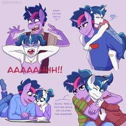 Size: 2048x2048 | Tagged: safe, artist:shallowwin, derpibooru import, shining armor, twilight sparkle, anthro, unicorn, brother and sister, clothes, dusk shine, female, gleaming shield, heart, image, love, male, png, rule 63, sibling love, siblings, unicorn twilight