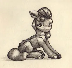 Size: 708x670 | Tagged: safe, artist:itssim, derpibooru import, sunny starscout, my little pony: a new generation, g5, image, jpeg, pencil drawing, sitting, traditional art