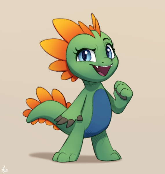 Size: 950x1000 | Tagged: safe, artist:luminousdazzle, derpibooru import, oc, oc:emziko, dragon, baby, baby dragon, female, full body, image, png, simple background, smiling, solo, solo female