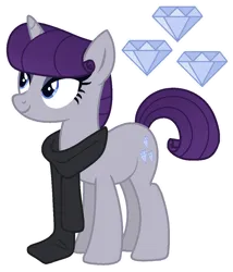 Size: 944x1101 | Tagged: safe, artist:s0ftserve, derpibooru import, oc, oc:diamond dust, pony, unicorn, base used, clothes, image, magical lesbian spawn, offspring, parent:maud pie, parent:rarity, parents:rarimaud, png, scarf, simple background, solo, transparent background