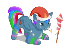 Size: 4960x3508 | Tagged: safe, artist:avacz, derpibooru import, oc, bat pony, christmas, fire, fireworks, hat, hearth's warming, holiday, image, male, png, santa hat