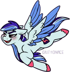 Size: 1615x1652 | Tagged: safe, artist:sexygoatgod, derpibooru import, oc, oc:spectrum shield, unofficial characters only, pegasus, pony, adoptable, crack ship offspring, flying, image, offspring, parent:rainbow dash, parent:shining armor, parents:shiningdash, png, solo, unshorn fetlocks