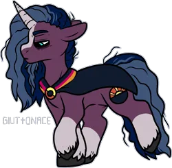 Size: 1735x1700 | Tagged: safe, derpibooru import, oc, oc:moon gazer, unofficial characters only, pony, unicorn, adoptable, cape, clothes, crack ship offspring, dishevelled, image, male, offspring, parent:princess luna, parent:sunburst, parents:lunaburst, png, simple background, solo, transparent background, unshorn fetlocks