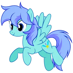 Size: 3438x3438 | Tagged: safe, artist:willow krick, derpibooru import, oc, oc:vallant estrelia, unofficial characters only, pegasus, pony, base used, female, flying, image, mare, pegasus oc, png, simple background, smiling, solo, spread wings, white background, wings