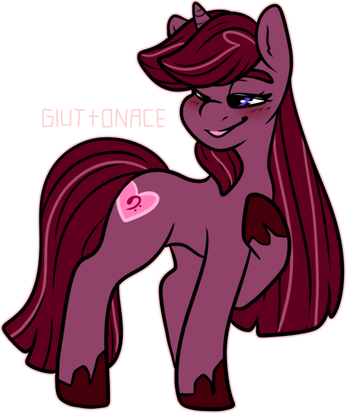 Size: 1346x1602 | Tagged: safe, artist:sexygoatgod, derpibooru import, oc, oc:glittering concerto, unofficial characters only, unicorn, adoptable, crack ship offspring, female, horn, image, magical lesbian spawn, offspring, parent:octavia melody, parent:tempest shadow, png, simple background, transparent background, unicorn oc