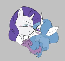Size: 473x445 | Tagged: safe, artist:dsstoner, derpibooru import, fancypants, rarity, pony, unicorn, aggie.io, blushing, clothes, eyes closed, fancy skirt, female, fur coat, half r63 shipping, image, kissing, lesbian, male, mare, monocle, png, raripants, rariskirt, rule 63, shipping, simple background, straight